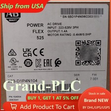New Sealed Allen-Bradley 25A-D1P4N104 Ser A PowerFlex 525 AC Drive 0.4kW 0.5HP