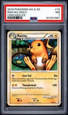2010 Heartgold & Soulsilver English Cracked Ice Holo Player's Pack Raichu PSA 7