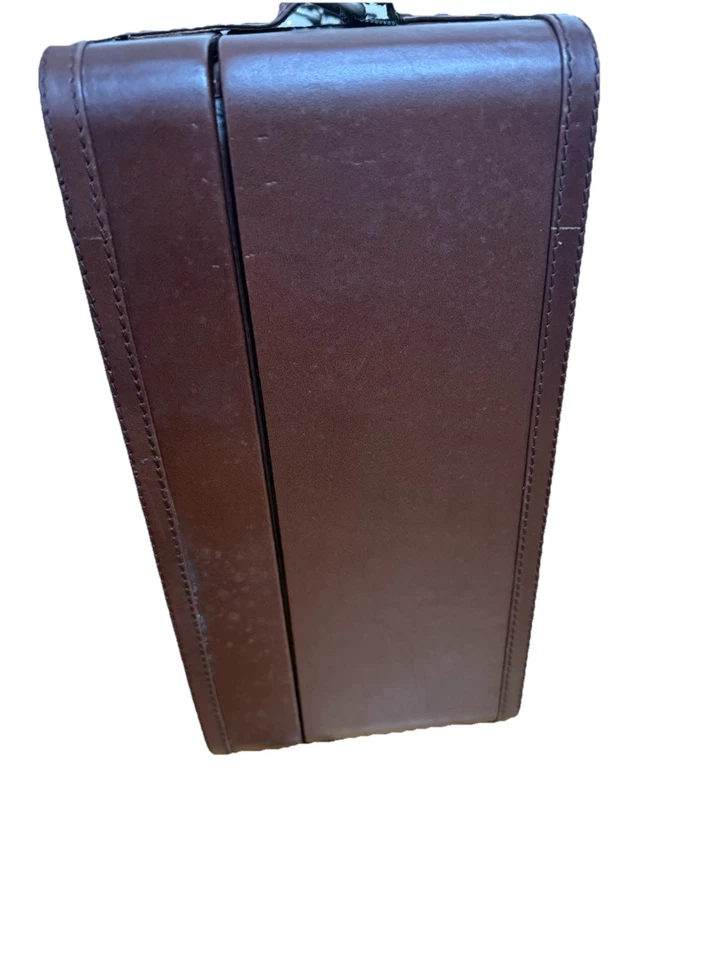 Caja decorativa estuche de cuero vacío vintage POTTERY BARN Foto 3 de 4