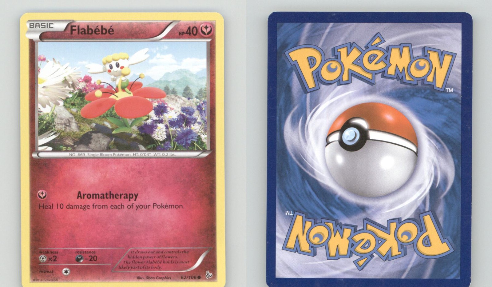 FLABEBE 62/106 C FLASHFIRE POKEMON NM/M GRAPHICS