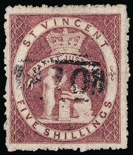 St. Vincent Scott 29 Gibbons 32 Superb Used Stamp with Sismondo certificate 