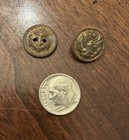 Antique Button Group 25 Metal Eagle Anchor Various Shapes And Sizes — photo 8