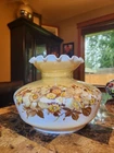 1970's Vintage Hurricane Glass Lamp Shade  "Gone With The Wild" - Replacement
