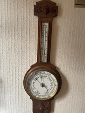 wall-mounted aneroid barometer with thermometer