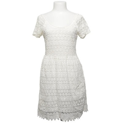 Zara Basic, Kleid, Größe: M, Weiß, Baumwolle, Blumen, Spitze, Damen #jfb