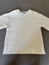 Zara Womens Sweatshirt Medium M Pullover White Oversized