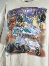 VINTAGE SKOAL WORLD OF OUTLAWS SHIRT SZ XXL WHT THRASHED SINGLE STITCH 1996 RARE