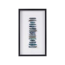 Cerulean Stones Wall Dcor Natural Agate Glass Framed Art For Living Room Entrywa