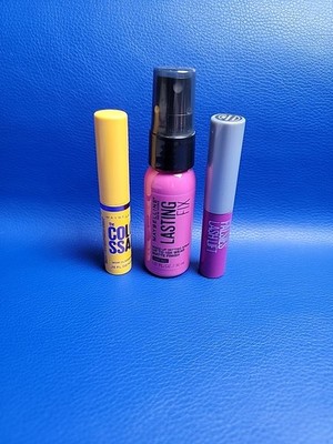 Maybelline New York Lot Of 3, 1 Colossal, 1 Setting Spray, 1 Falsies Lash Lift