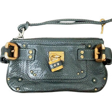 Mini borsa a tracolla Chloe Paddington pochette in pelle nera con chiave e lu...
