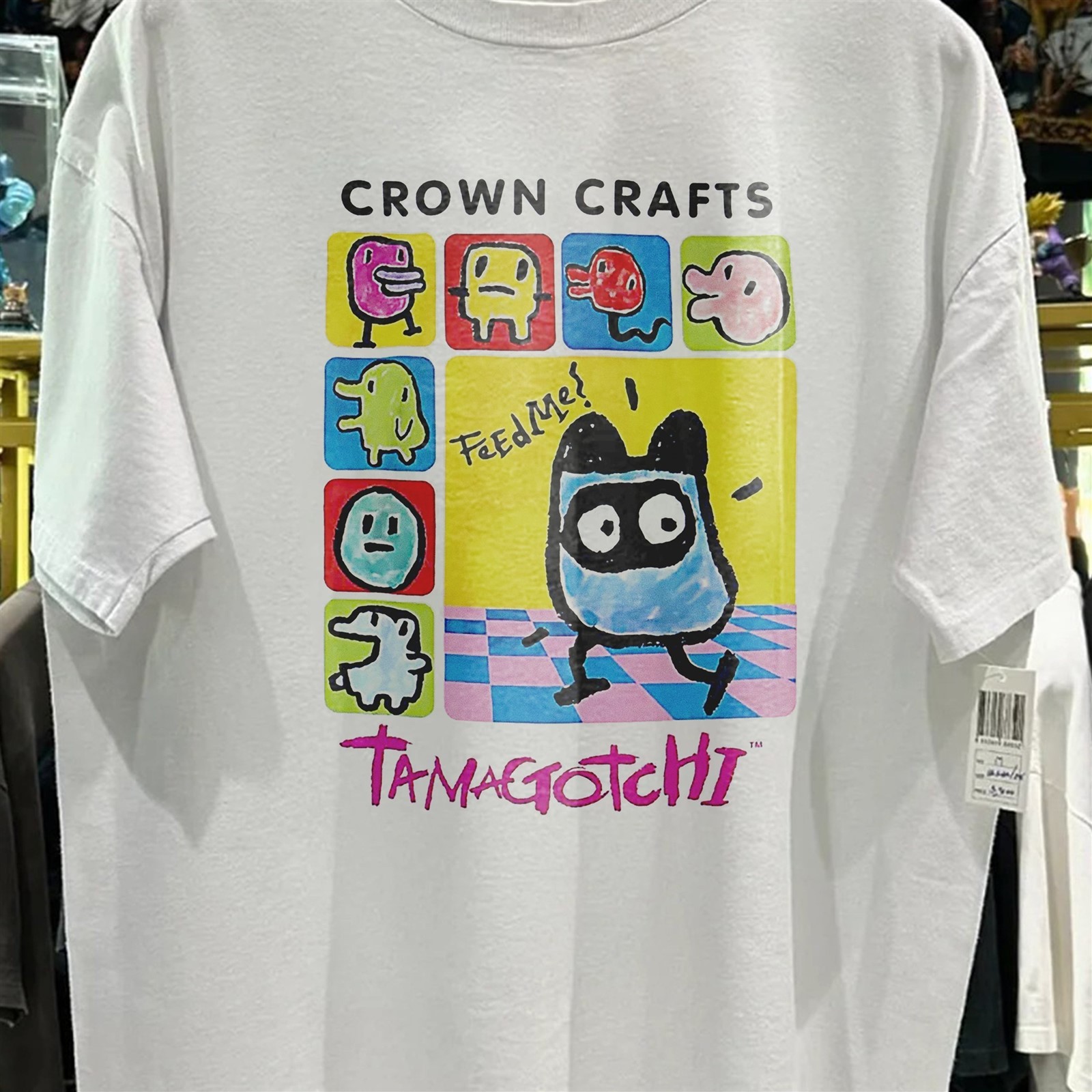 Tamagotchi Crown Craft Aged T-Shirt White M