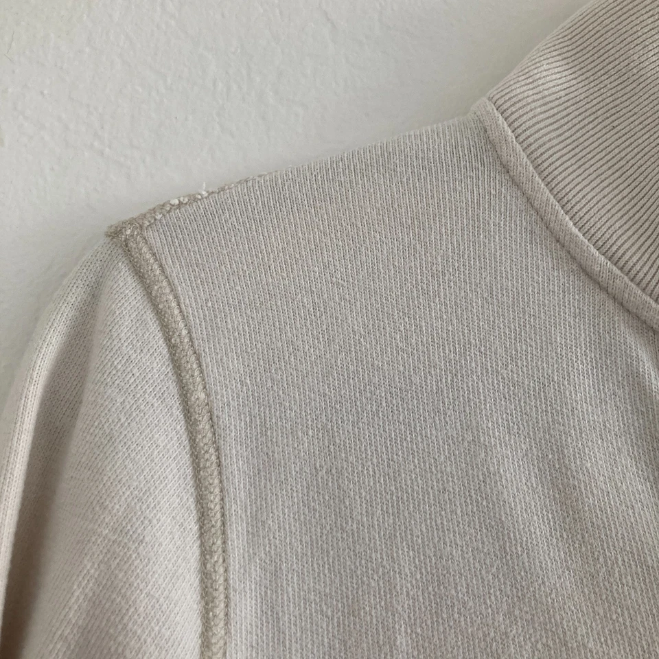 Camisa Polo Henley Hollister Vintage Crema Bordado Logo Y2K Preppy Para Hombres Pequeña Foto 4 de 4