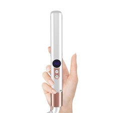 Mini Hair Straightener Curling Iron 2 in 1 Hair Straightener with LCD Display Wh