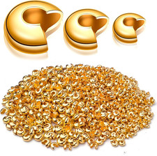 600Pcs 3Mm/4Mm/5Mm Gold Crimp Bead Knot Covers Half round Open Covers for DIY Cr
