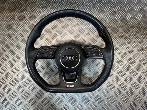 13-20 AUDI A3 8V S LINE MULTIFUNCTION FLAT LEATHER STEERING WHEEL/PADDLES