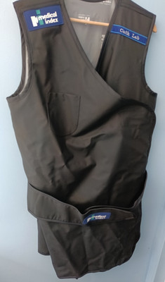 Medical Index doppelseitige Röntgenschürze, Schilddrüsenschutz, schwarz 0,35 mmPb, X-Large