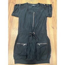 Armani Exchange Black Utility Style Front Drawstring Waist Dress Women's Size 0