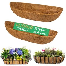 Coco Liner 24 Inch Wall Trough Window Box Liner for Wall Mounted Planters Flo...