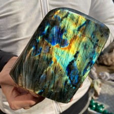 3.3lb Natural Flash Labradorite Quartz Crystal rough Mineral Healing