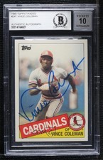 BAS 1985 Topps Traded Vince Coleman #24T BGS Authentic Auto ow6