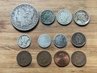 Old Obsolete US Coin Collection of 12 coins including a 1879 Morgan dollar. — photo 8
