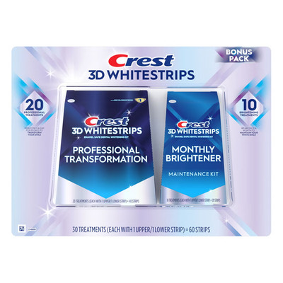 Crest 3D Whitestrips 20 Professional Treatments 10 Bonus Brightening Treatment