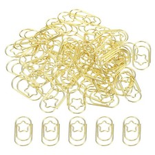 50 PCS Paper Clip StarShaped Decorative Bookmarks 0.9 Inch Gold Tone Office