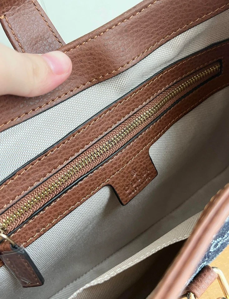 Gucci Jackie 1961 Medium Hobo, Jacquard GG Denim Blue Brown - Image 3 of 4