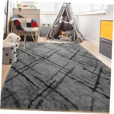 4x6 Fluffy Shaggy Area Rugs - Ultra Soft Washable High Pile Bedroom Rug for