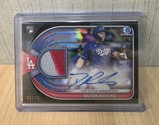 2025 BOWMAN CHROME DALTON RUSHING ROOKIE PATCH AUTO BLACK REFRACTOR /10 RC 🔥📈