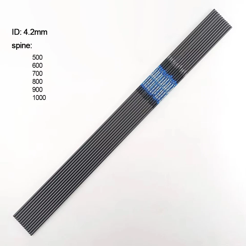 12pcs Archery Pure Carbon Arrow Shaft ID4.2mm Spine500-1000 Bow Hunting Shooting - Imagem 4 de 4