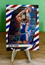 🇺🇸🔔2024-25 Panini Prizm JULIUS ERVING Red White Blue Prizm Color Match 76ers