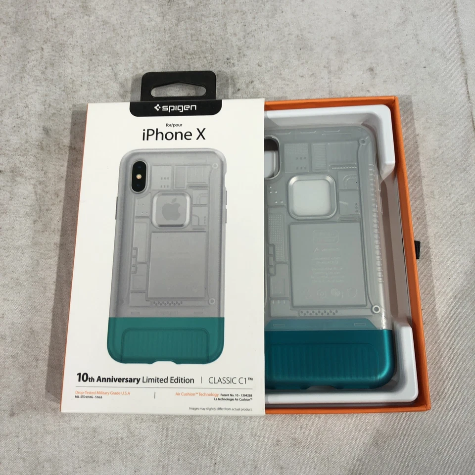 NIB Spigen iPhone X 10th Anniversary Limited Edition C1 Case Clear/Green - Image 3 of 4