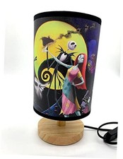 Jack and Sally Table Lamp Bedside Night Light Wood Base Room Decoration or