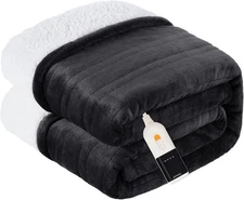 Heated Blanket Electric Throw Soft Flannel Sherpa, 6 Heat Levels Fast Heating, 2