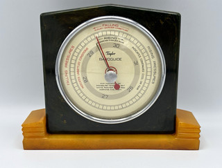 Taylor Baroguide Catalin Bakelite Desktop Barometer on Base Collectible Desk Top