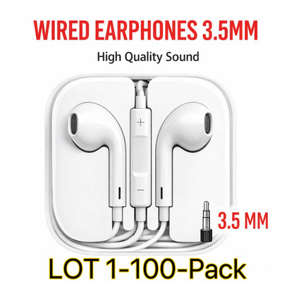 3.5mm Wired Earphones w/Mic Volume Control for iPhone 6 6s SE Headphones Lot