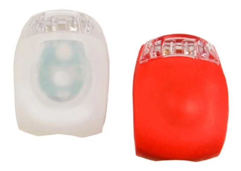 Juego 2 luces LED 2x2 blancas/rojas, flexibles, impermeables + 4 pilas CR2032 - Imagen 3 de 3