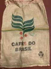 Coffee Bag Jute Burlap Sack Authentic Cafe Do Brasil Brazil