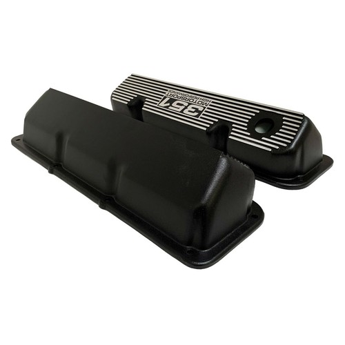 Ford 351 Cleveland MOTORSPORT HIGH PERFORMANCE Valve Covers Black - Ansen USA - Picture 5 of 9