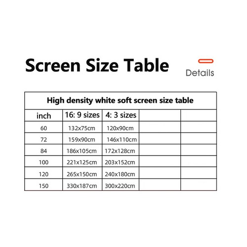 84 100 120 Inch 16:9 3:4 Projector Screen Curtain HD Display Screen Home Cinema - Photo 3/23