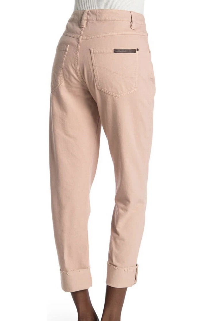 Brunello Cucinelli — $995 Brunello Cucinelli Cameo Rose cuffed  Straight Leg jeans Mid rise 46 IT 10