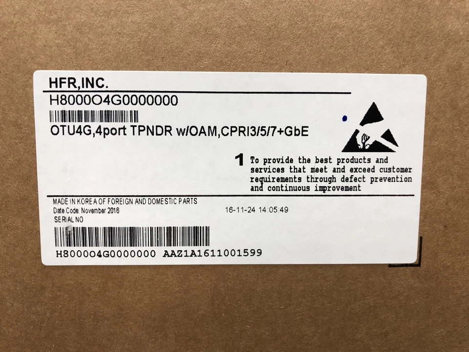 *NEW*  HFR FUJITSU H8000O4G0000000 OTU4G 4port TPNDR W/OAM CPRI3/5/7+GbE - Image 2 of 4