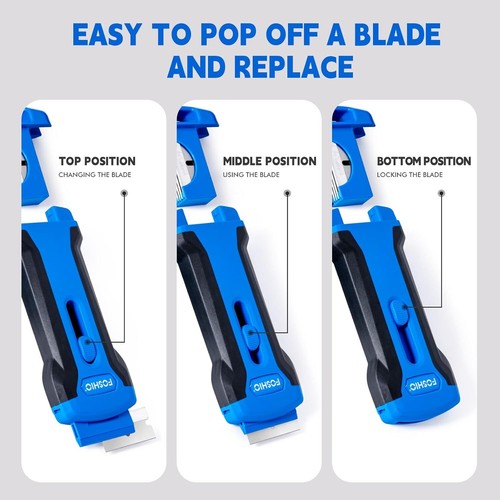 Razor Blade Scraper Tool with 20pcs Extra Razor Storage Box for Remove Sticker - Picture 4 of 5