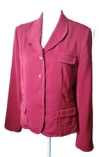 Metro Style Women’s  Jacket Size 14 Button Front Padded Shoulders Red