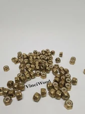 3/8-16 Brass Nylon Insert Lock Nut, Solid Brass W/ Nylon, Quantity (20) pieces. 