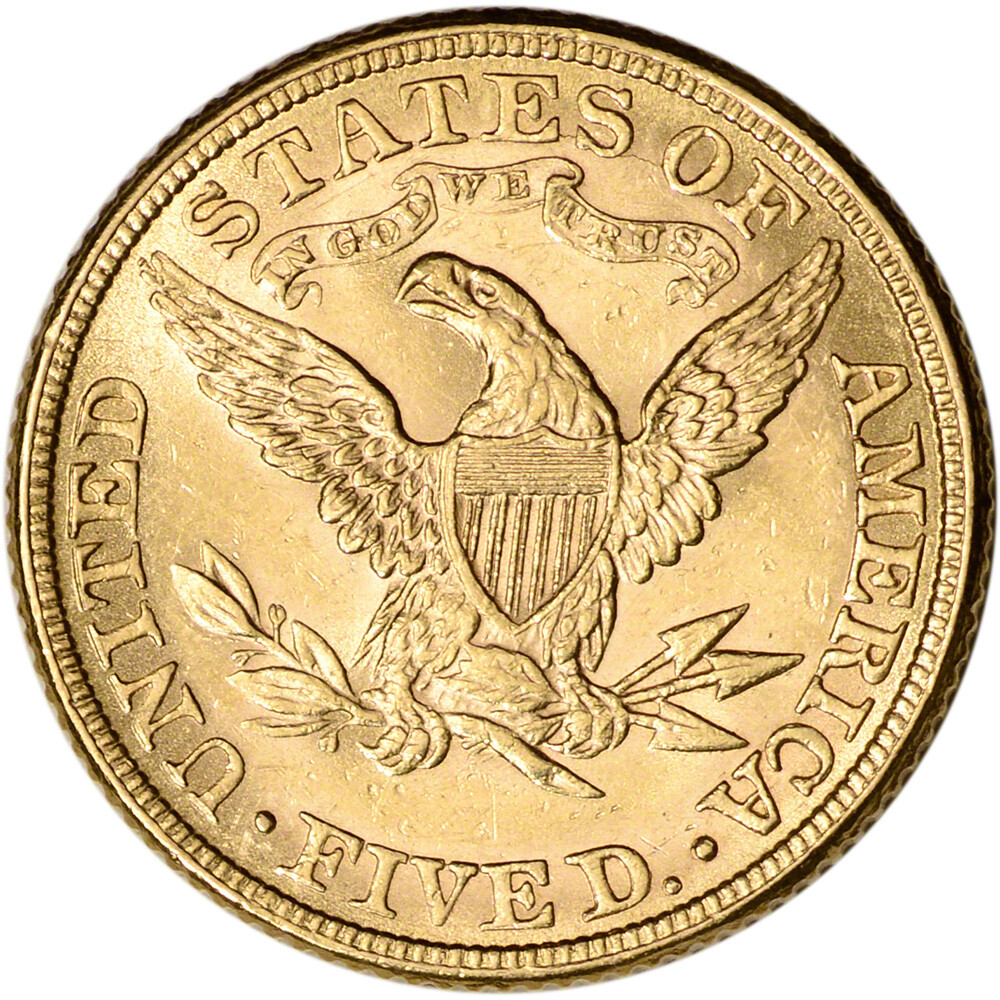 US Gold $5 Liberty Head Eagle - NGC MS61 - Random Date and Label