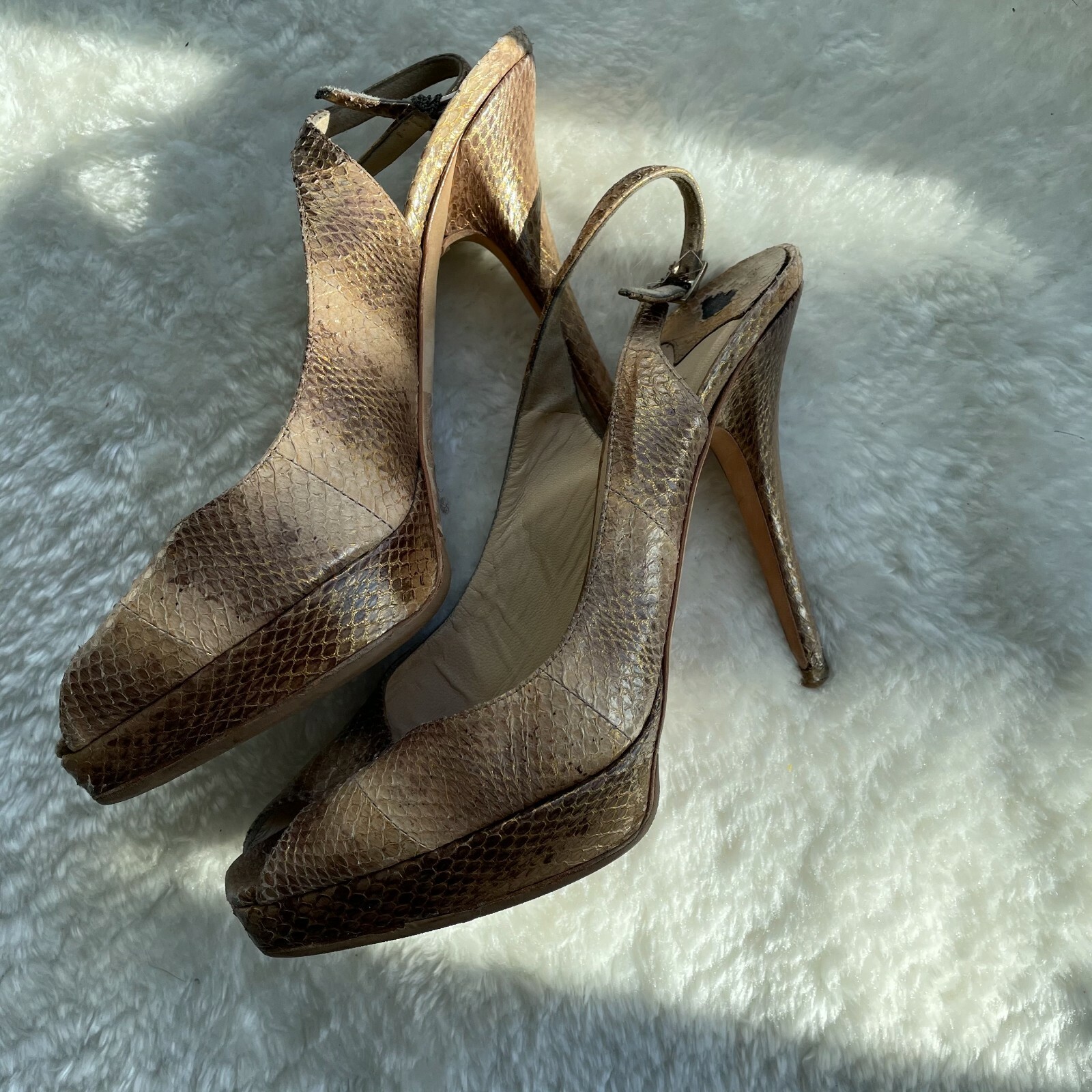 Jimmy Choo Python Platform Heels - 38.5 - image 2