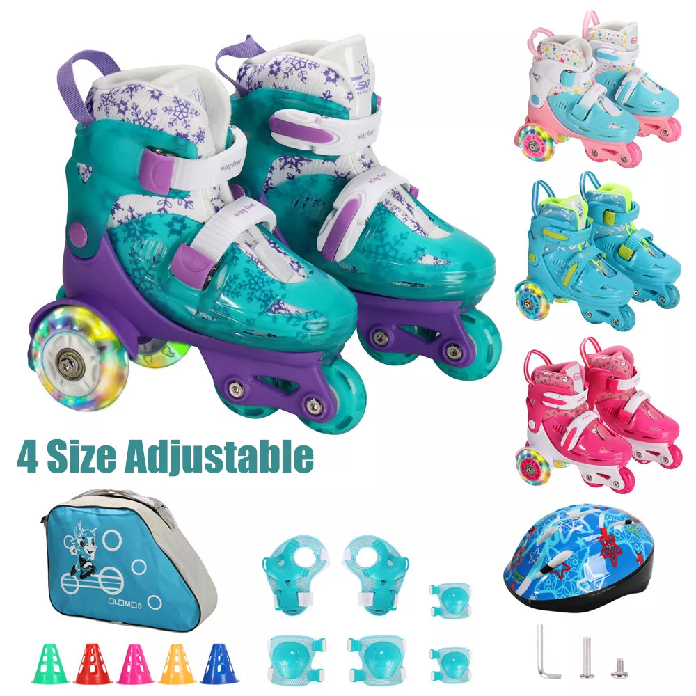 Roller Skates 4 Size Adjustable Light Up Wheels for Kids Girls