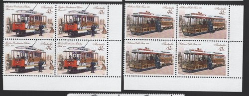 1989 Australia Historic TRAMS Set of 5 Blocks of 4 MUH Stamps - Picture 3 of 4